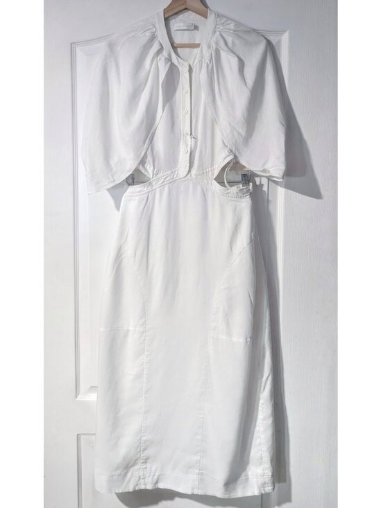 SIMKHAI | Inara Linen Midi Dress In White - Picture 6 of 16